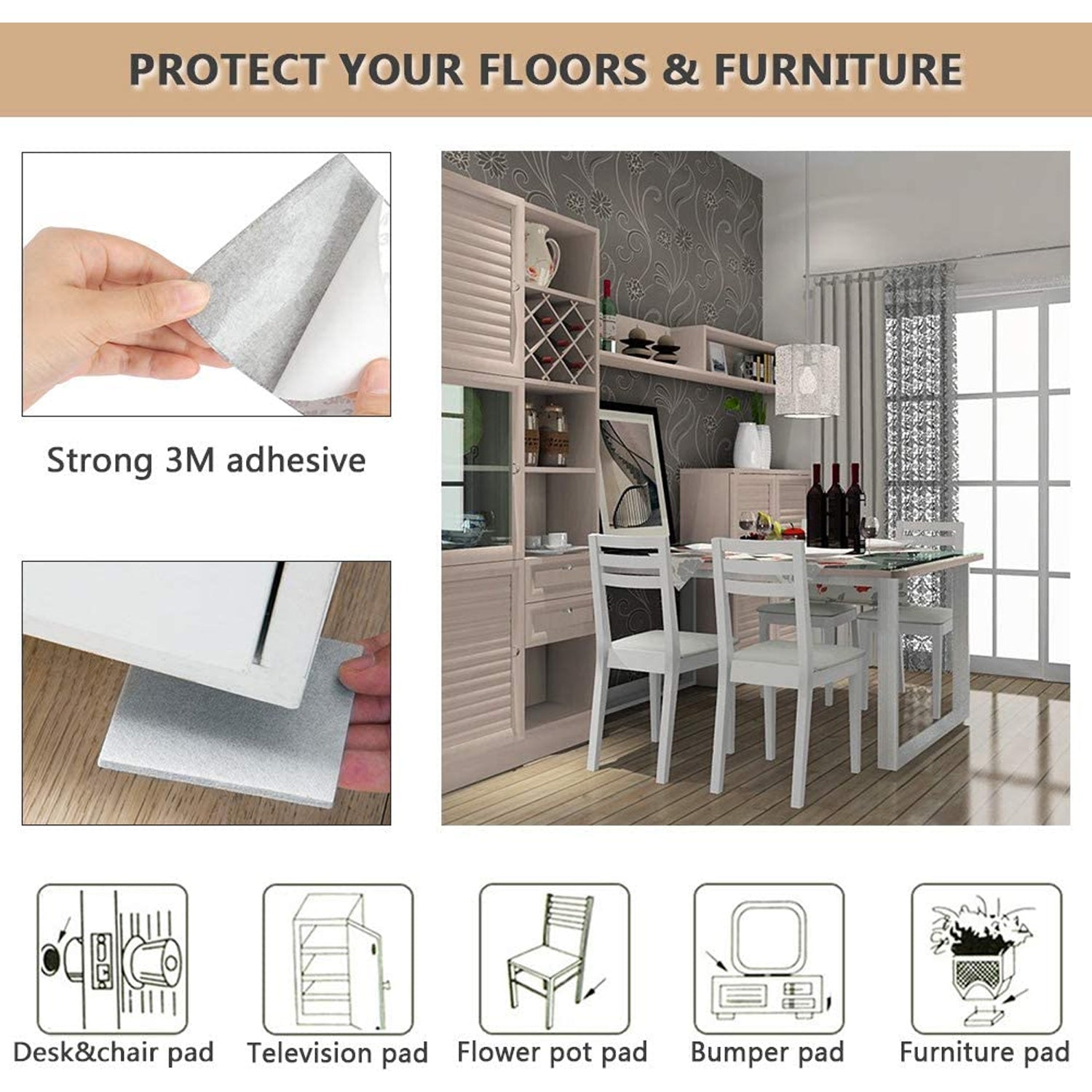9134 FURNITURE PAD SQUARE FELT PADS FLOOR PROTECTOR PAD FOR HOME & ALL FURNITURE USE (Pack Of 4 Pc) 9134 FURNITURE PAD SQUARE FELT PADS FLOOR PROTECTOR PAD FOR HOME & ALL FURNITURE USE (Pack Of 4 Pc)